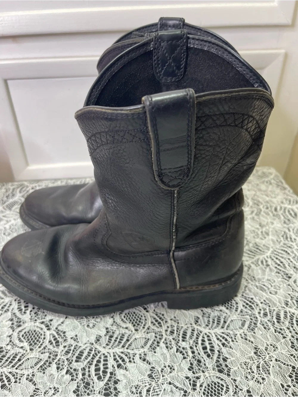 Ariat Mens Sierra Cowboy Western Work Boot BLK Leather 10002422 37201 SZ 8.5EE
